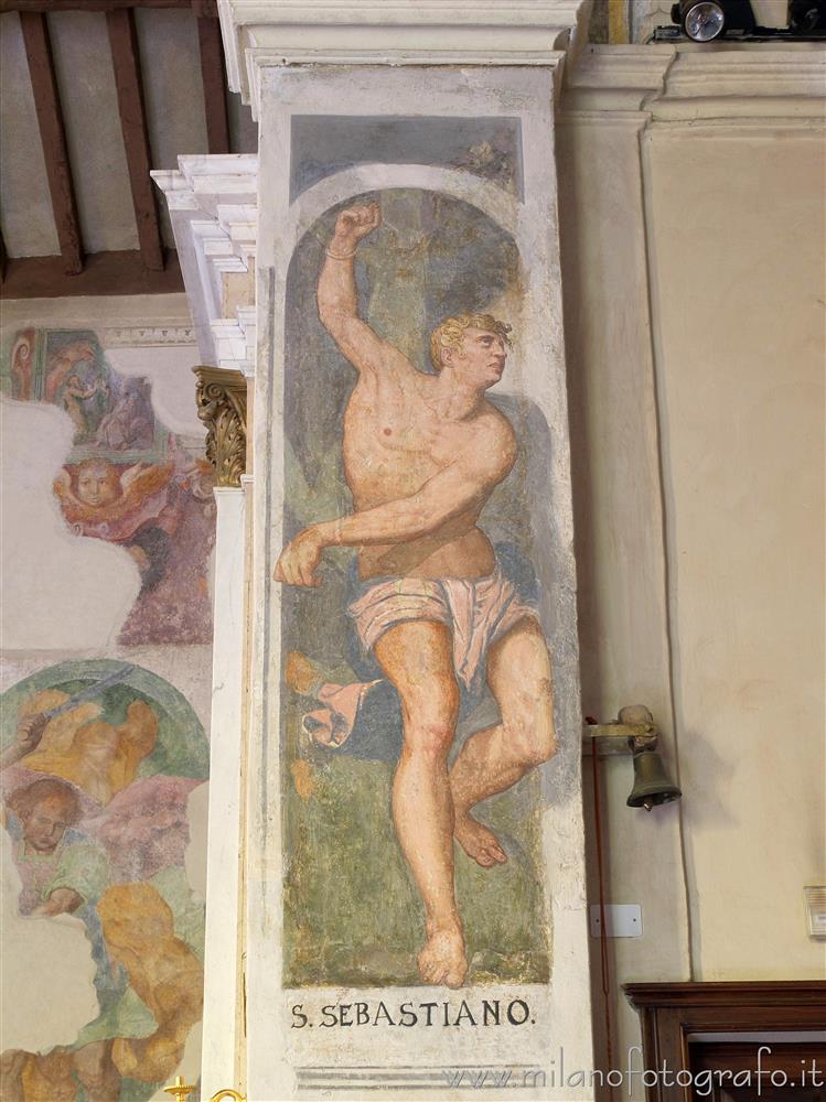 Trezzano sul Naviglio (Milan, Italy) - Fresco of San Sebatiano in the Church of Sant'Ambrogio